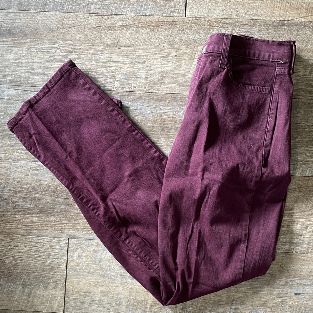 Not Your Daughters Jeans NYDJ Deep Burgundy Straight Leg Denim Jeans